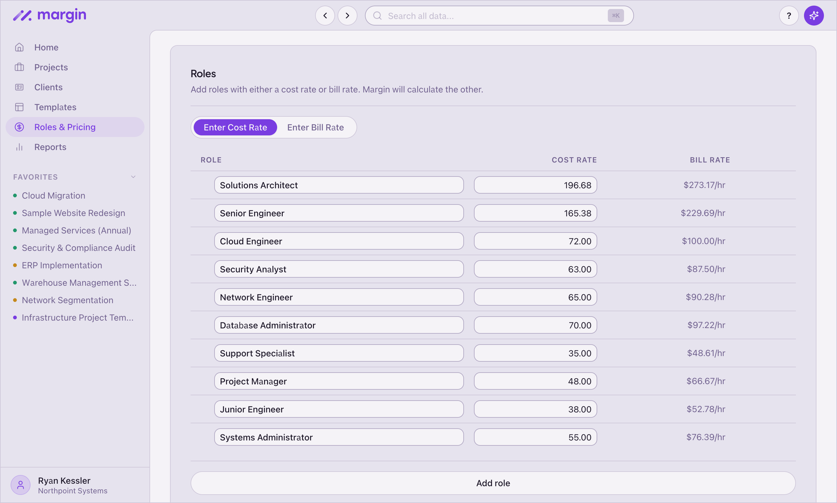 Set up once,<br/>price every project.
